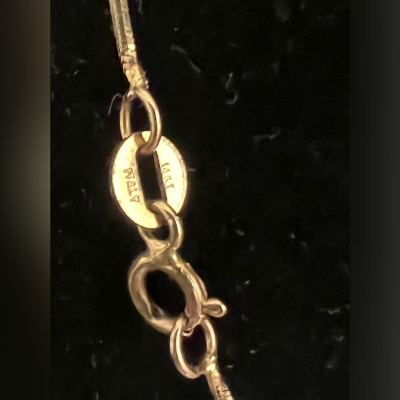 Solid 14k YG ROSE & PEARL pendant . 10mm gray south Sea pearl-6.55g , 16” chain - Picture 6 of 7